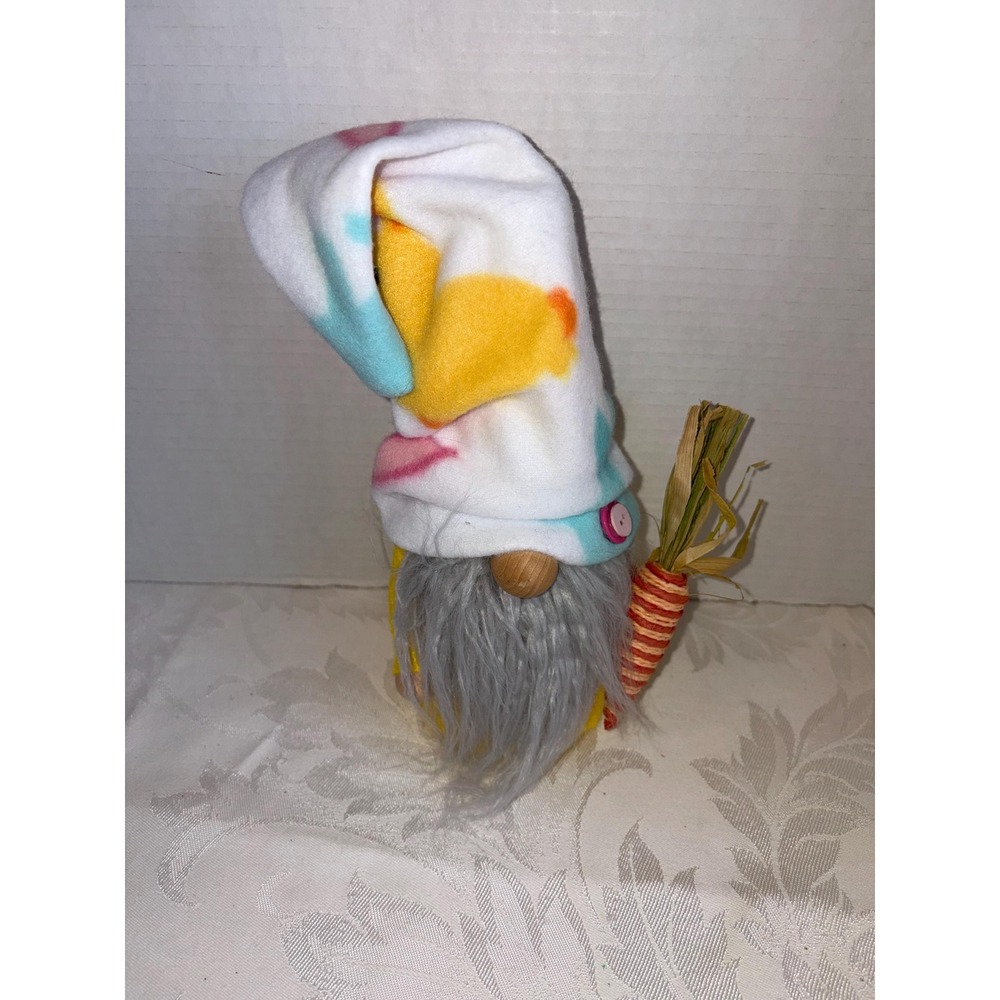 Spring Easter Garden Gnome Holding Carrot - Spring Decor
